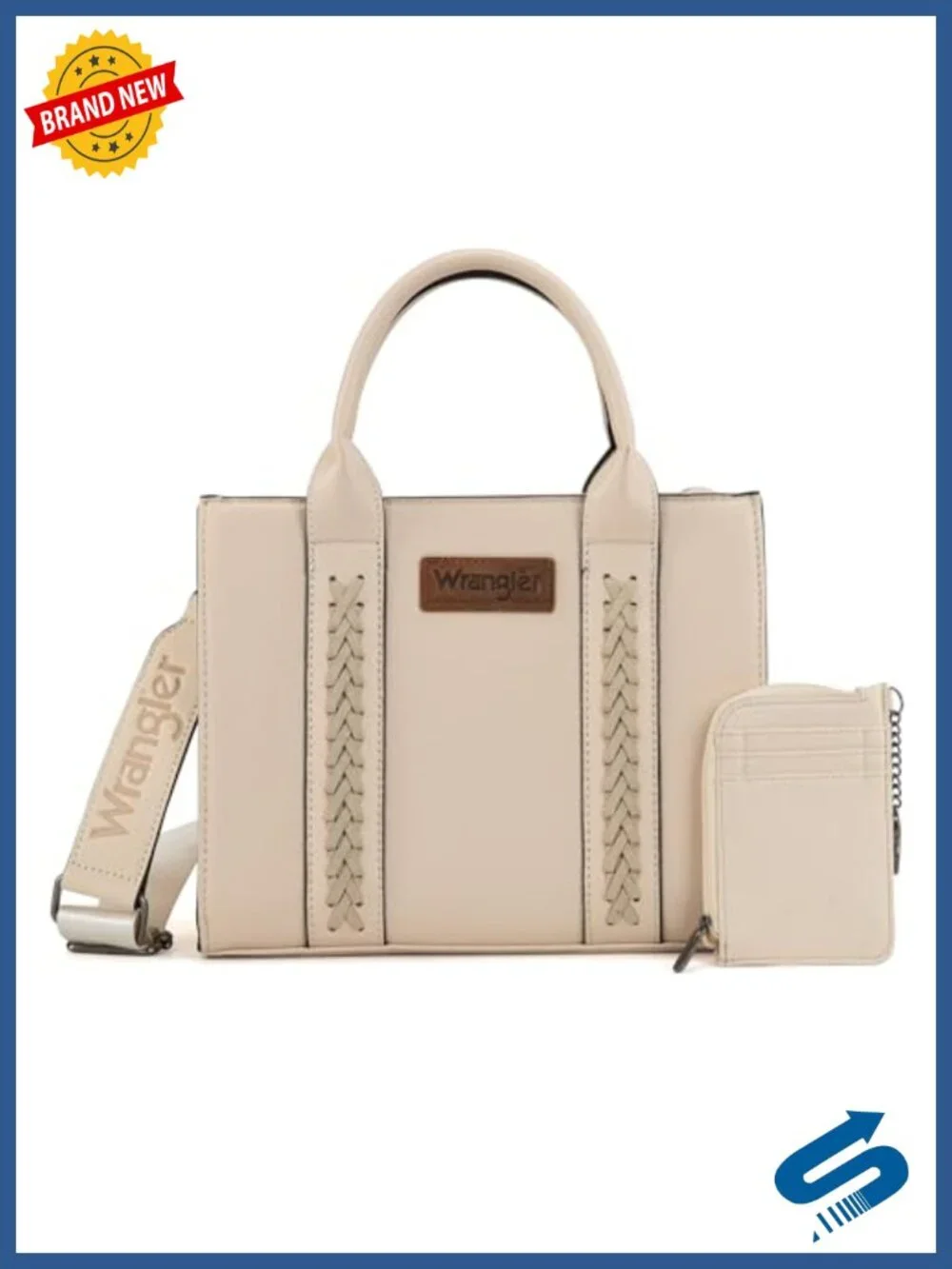 Faux Leather Tote Bag with Card Holder Satchel Crossbody